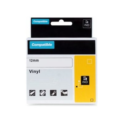 Kompatibilní páska s DYMO 18432 12mm 5.5m cerný tisk/žlutý p. RHINO vinyl. (PLTD53) – Zboží Mobilmania