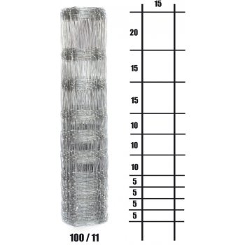 Ovčí uzlíkové pletivo výška 100 cm, 2,0/2,8 mm, 11 drátů