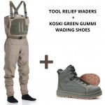 VISION Brodící kalhoty Tool Relief Wader, vel. MS+ Vision Brodící boty KOSKI Green, Gumová podrážka, vel. US 11 - EU 44 – Zboží Mobilmania