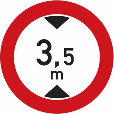 Značka Zákaz vjezdu vozidel, jejichž výška přesahuje vyznačenou mez, samolepicí fólie, Ø 450 mm – Hledejceny.cz