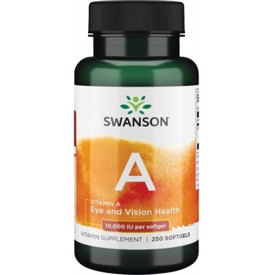 Swanson Vitamin A, 10000 IU, 250 softgel kapslí