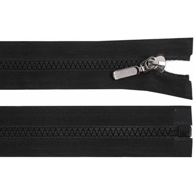 Prima-obchod Kostěný zip No 5 délka 80 cm s ozdobným jezdcem, barva 322 černá – Zboží Mobilmania