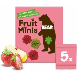 BEAR Minis ovocné jahoda a jablko 5x 20 g