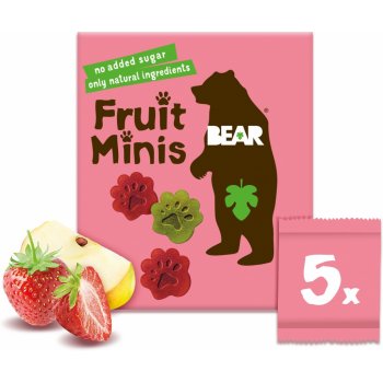 BEAR Minis ovocné jahoda a jablko 5x 20 g