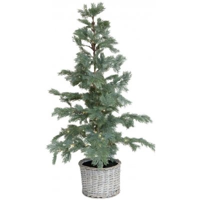 Zelený vánoční stromek Fleur s 80 LED světýlky a košíkem – Ø 60*120 cm - Chic Antique – Hledejceny.cz