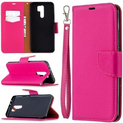 Pouzdro Litchi PU kožené peněženkové Xiaomi Redmi 9 - rose
