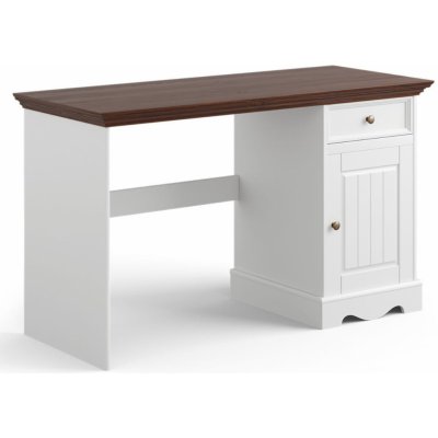 Bílý nábytek Psací stůl Belluno Elegante malý, dekor bílá | ořech, masiv, borovice – Zboží Mobilmania
