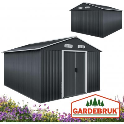 FurniGO Zahradní domek - 312 x 257 x 178 cm - antracit – Zboží Mobilmania