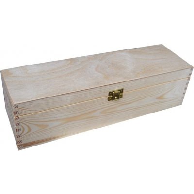 Dřevěná krabička na víno se zapínáním, přírodní, vhodné pro gravírování nebo decoupage – Zboží Mobilmania