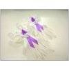 Svatební vývazek Vývazek velký s kytičkou - bílo-fialový