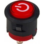 andos Náhradní kulatý vypínač O-I 3 pin, 24 mm pro dětská vozítka, červený – Zboží Dáma