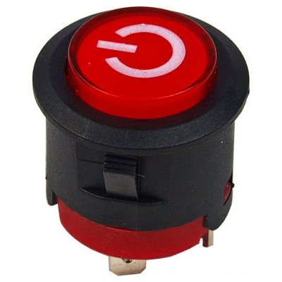 andos Náhradní kulatý vypínač O-I 3 pin, 24 mm pro dětská vozítka, červený – Zboží Dáma