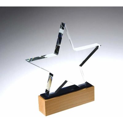 Plaketa Hvězda s dřevěným podstavcem – Zboží Dáma