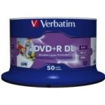 Verbatim DVD+R 8,5GB 8x, Double Layer, AZO, printable, spindle, 50ks (43703) – Zboží Živě