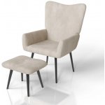 FurniGO Odense s podnožkou béžové – Zbozi.Blesk.cz