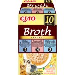 INABA Ciao Broth s příchutí kuřete a lososa, kuřete a tuňáka, kuřete a mušlí 12 x 40 g – Hledejceny.cz