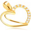 Přívěsky Šperky Eshop Zlatý přívěsek srdce se zdvojeným obrysem a zirkony S2GG02.03