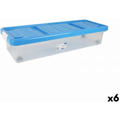 Tontarelli úložný box s víkem 24 L 79 x 28,7 x 16,8 cm modrá transparent – Zboží Mobilmania