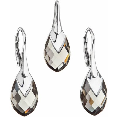 Swarovski sada šperků krystaly náušnice a přívěsek šedá slza 39169.4 – Zboží Dáma