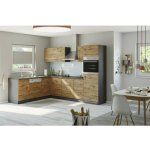 Held Möbel Sorrento Rohová kuchyňská linka 210 cm barva čela dub matný barva korpusu grafit matný – Hledejceny.cz