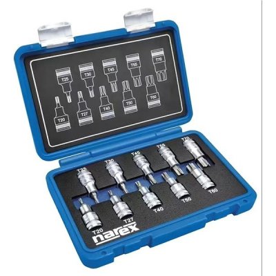 NAREX Sada hlavic 1/2 zástrčných TORX TX 20-70 L55mm 10 ks 443000961 – Zboží Dáma