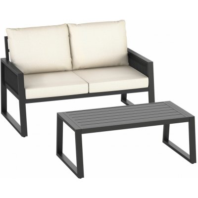 tectake 406015 zahradní set captive v lanovém designu - sada 2 (1 x pohovka / 1 x stůl) – Hledejceny.cz