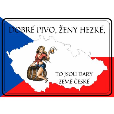 Plechová retro cedule / plakát - Dobré pivo, ženy hezké... Provedení:: Plechová cedule A4 cca 30 x 20 cm – Zbozi.Blesk.cz