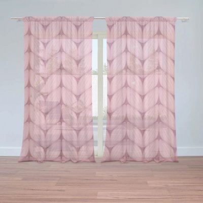 Sablio Záclony Růžové pletení z vlny: 2ks 150x250cm – Hledejceny.cz
