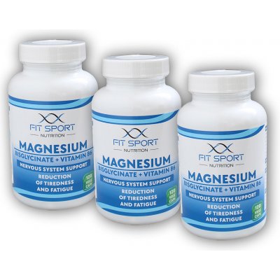 FitSport Nutrition 3x Magnesium Bisglycinate + Vitamin B6 120 kapslí – Hledejceny.cz