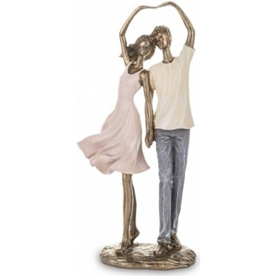 Plastika - zamilovaný pár sv.růžový - 30 cm – Zboží Dáma