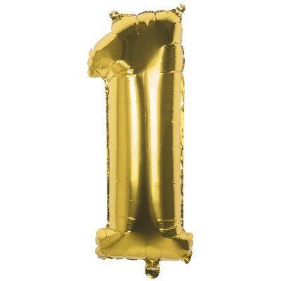 balónek číslo 1 zlatý 40 cm – Zboží Mobilmania