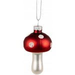 Clayre & Eef Závěsná skleněná ozdoba houba Muchomůrka - Ø 4*7 cm – Hledejceny.cz