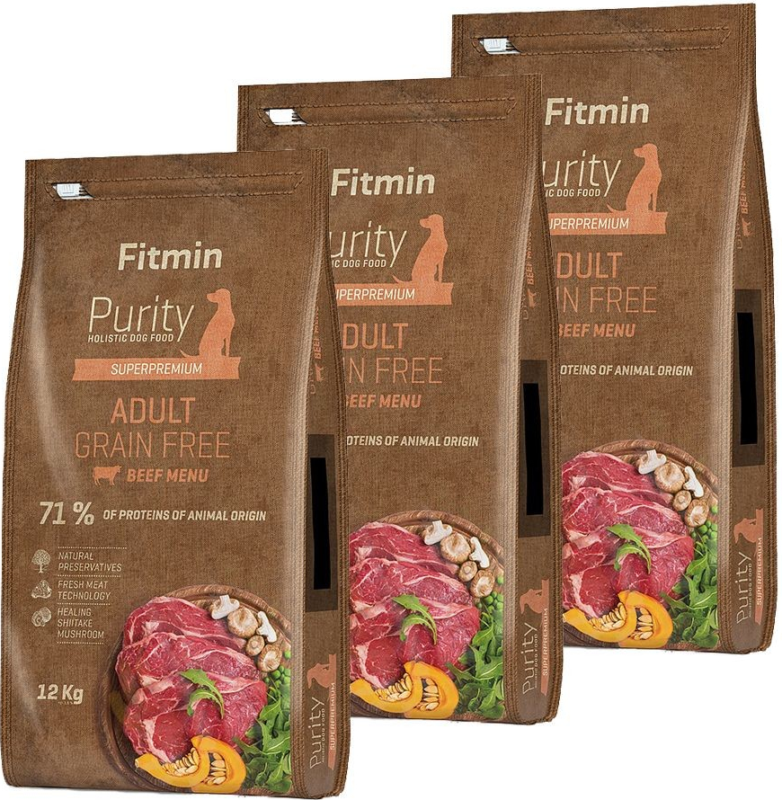 Fitmin Purity Grain Free Adult Beef 3 x 12 kg