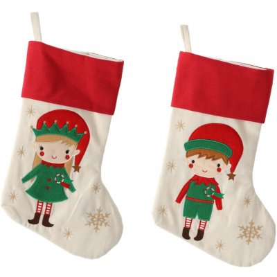 Pro-Tech shop Vánoční ponožka na dárky elf 46cm béžová 69896 – Hledejceny.cz