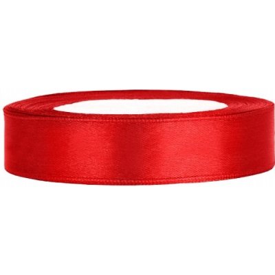 PartyDeco Stuha saténová červená 12 mm x 25 m - červené saténové dekorační stuhy 1,2 cm x 25 m na svatební vývazky – Hledejceny.cz