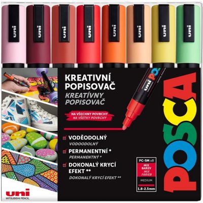 Posca mitsubishi p250299308 Sada 8 akrylových popisovačů PC-5M 1.8-2.5 mm téma Léto – Zboží Mobilmania