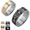 Prsteny Šperky eshop ocelový prsten gravírovaný snubní prsten se zirkonem J5.4