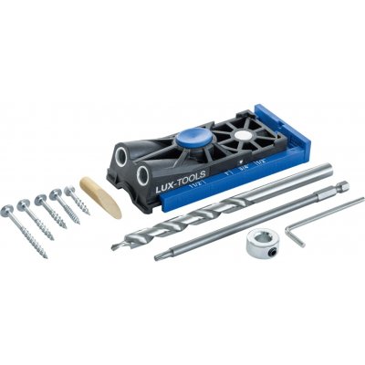 LUX-TOOLS Kapesní vrtací šablona pro 2 otvory do dřeva + vrták – Zbozi.Blesk.cz