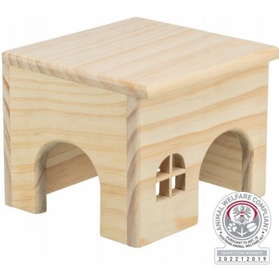 Trixie Dřevěný domek s rovnou střechou pro křečky 15 x 12 x 15 cm – Zbozi.Blesk.cz