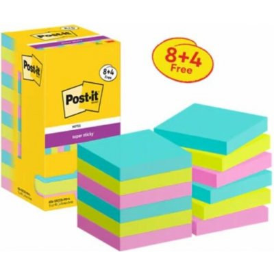 Silný samolepící bloček Post-it, 76mm x 76mm, 90 lístků v bločku, Cosmic, 12 bločků v balení – Hledejceny.cz