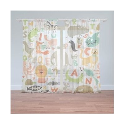 Sablio Záclony Zoo abeceda: 2ks 150x250cm – Hledejceny.cz