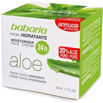 Babaria Aloe Vera hydratační krém s aloe vera Moisturiser Face Cream UVB protection 50 ml