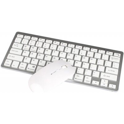 AppleKing 2v1 sada bezdrátové klávesnice a Bluetooth bezdrátové myši - stříbrná – Zboží Živě