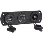 STU 34695 Trojitá zásuvka do panelu CL, Voltmetr, 2x USB nabíječka | Zboží Auto