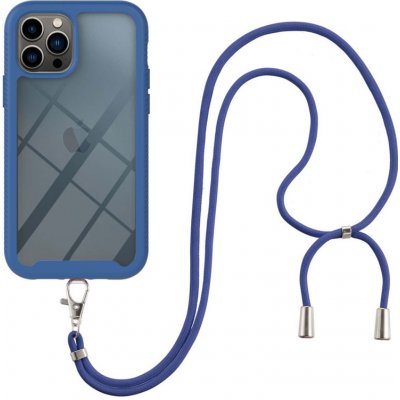 Pouzdro AppleMix Apple iPhone 13 - odolné - šňůrka - plastové / gumové - modré