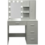 Aga toaletní stolek se zrcadlem a osvětlením šedý MRDT23 – Zboží Dáma