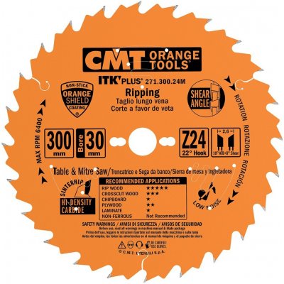 CMT Orange Tools Pilový kotouč SK 190x1,7/1,1x30 24 WZ 20° C271.190.24M – Zboží Mobilmania