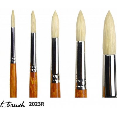 Štětec na olej - přírodní - prasečí štětiny - kulatý, 2 – Zboží Dáma