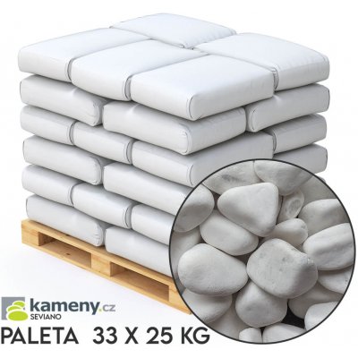 Kameny.cz Okrasné kameny mramor bílý valounky Vyberte si balení: Paleta - 33 x 25 Kg - DOPRAVA ZDARMA, Vyberte si velikostní frakci: 4 - 8 cm – Zbozi.Blesk.cz