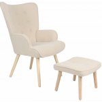 Autronic Paris II + taburet masiv látka krémové / béžové – Hledejceny.cz